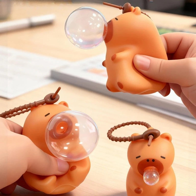 1PC Creative Capybara Doll Spit Bubble Fidget Decompression Pinch Toy Relieve Stress Children Fun Squeeze Interactive Toys Gift