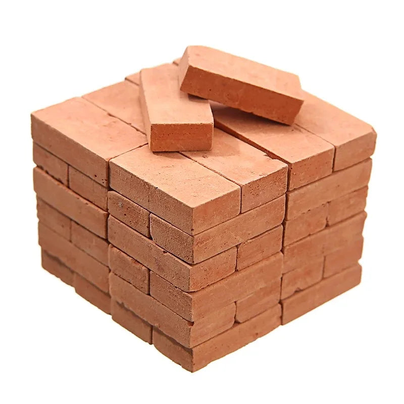 50-150pcs 1:16 Real Mini Bricks Model, Miniature Figurine Landscaping Accessories, DIY Fake Bricks Toy For Fairy Garden Building