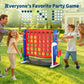 4-in-1 Giant Connect Game Set Adjustable Height, Basketball Hoop, Ring Toss and Net Jumbo Outdoor Yard Game for Families Events