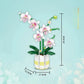 Orchid Building Blocks Flowers Bouquet Bonsai Plant Model Ornament Exquisite DIY Home Decorations Valentines Adult Child's Gifts
