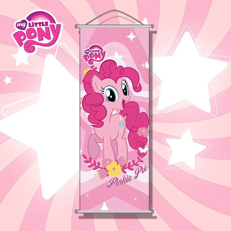My Little Pony Hanging Paintings Cartoon Pinkie Pie Poster Holiday Decoration Anime Merchandise Long Scroll Festival Gift