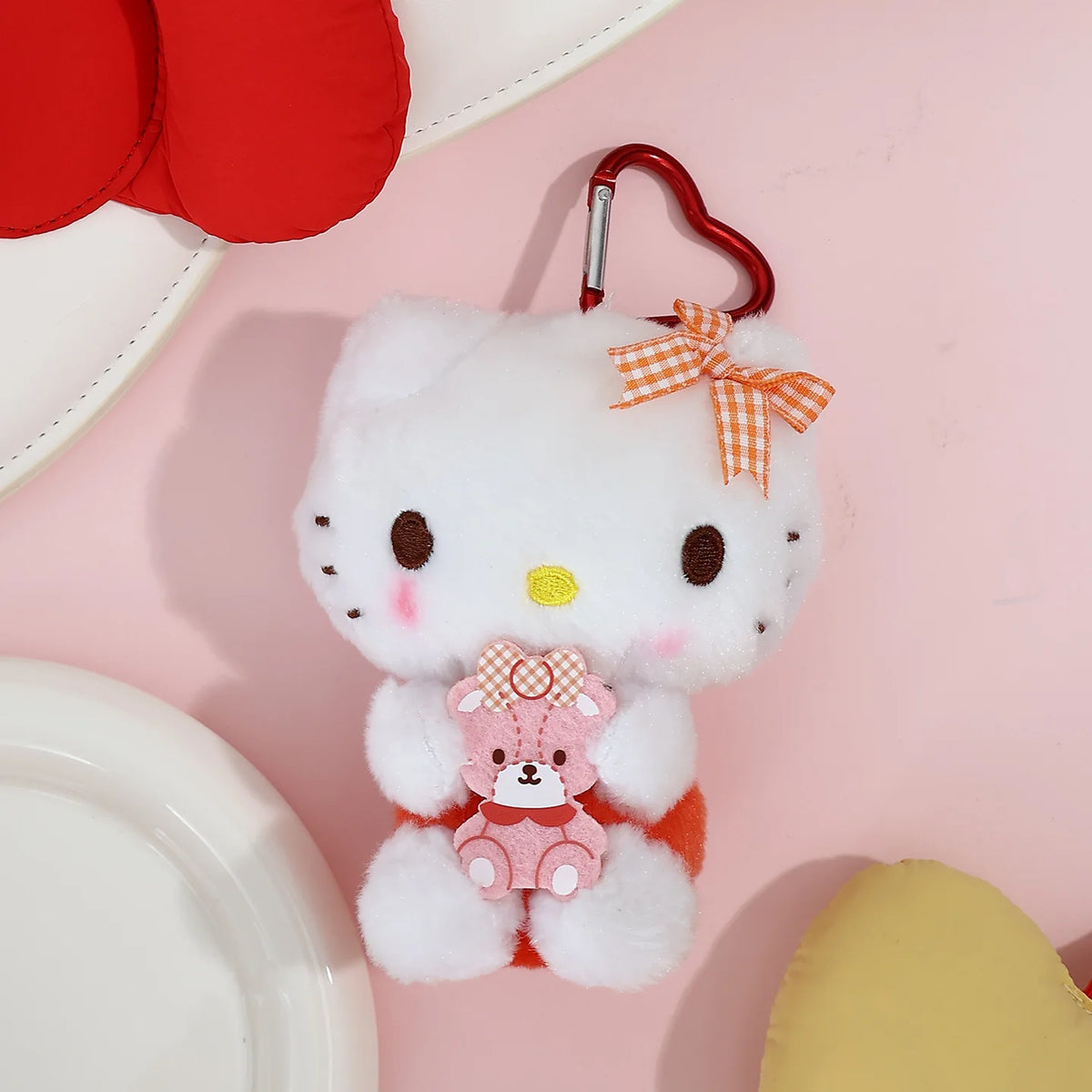 Genuine Sanrio Hello Kitty Kuromi Melody Pachacoo Cinnamoroll Stuffed Toy Pendant Cute Plush Toys Keyring Keychain Birthday Gift
