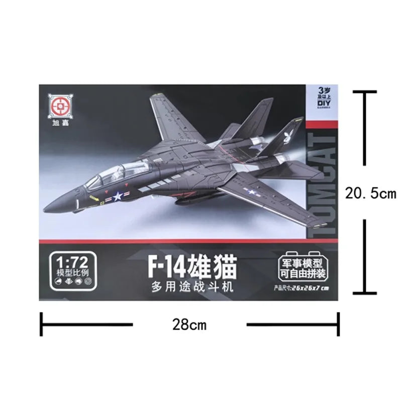 1:72 Creative Military Series Building Blocks New Black F14 Panda Multi Purpose Supersonic Fighter Model Toys For Kids Xmas Gift