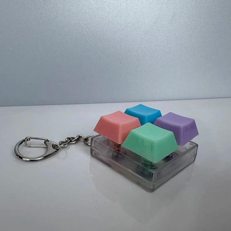 KeychainToy Press Stress Relief Fidget Button Key Caps Key Ring Keyboard Keychain Adult Stress Reduction Toys Finger Party Gift