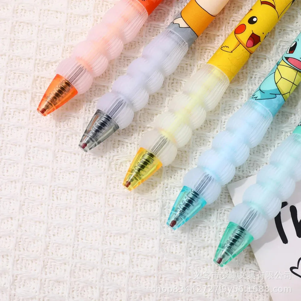 5pcs Pikachu Gel Pen Set Pokemon Ballpoint Pen Cartoon Printing Writing Pen Students Stationery Office Supplies