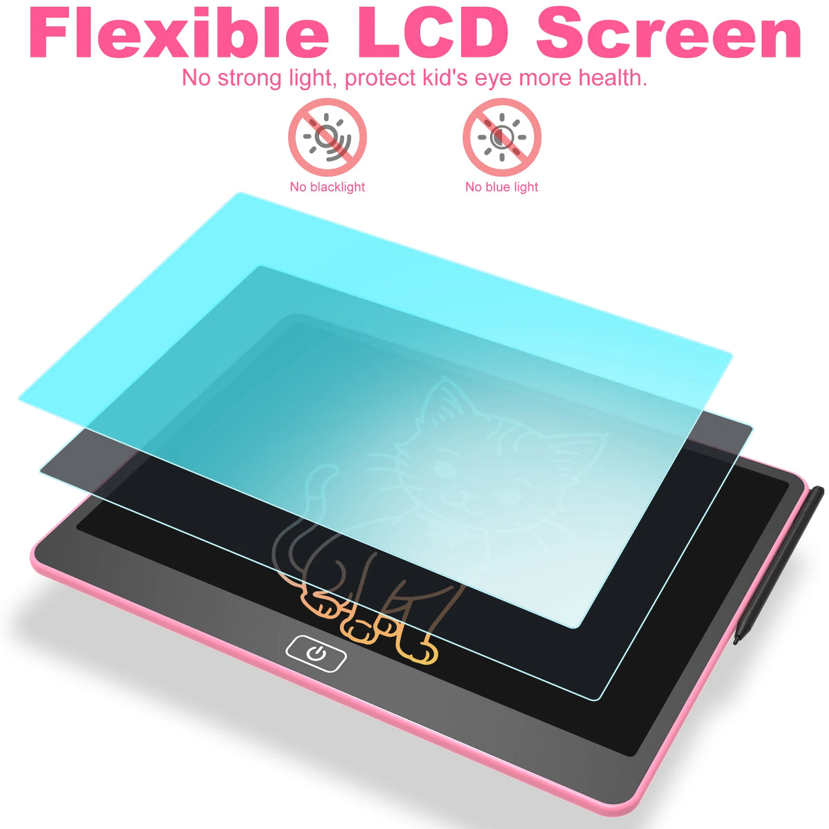 16-inch LCD Writing Board, Colorful Electronic Drawing Pad for Kids, Reusable Portable Writing Tablet, Perfect Educational Toys