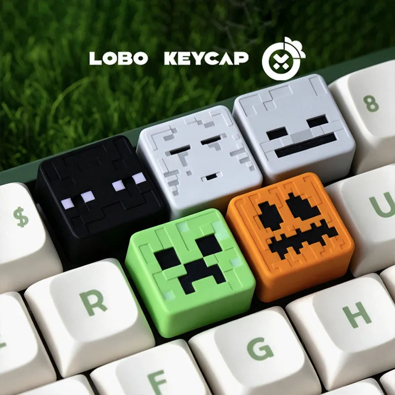 Square Shape My World Series Pixel Style Personalized Mechanical Keyboard Diy Decoration Keycap Game Periphery Custom Edition