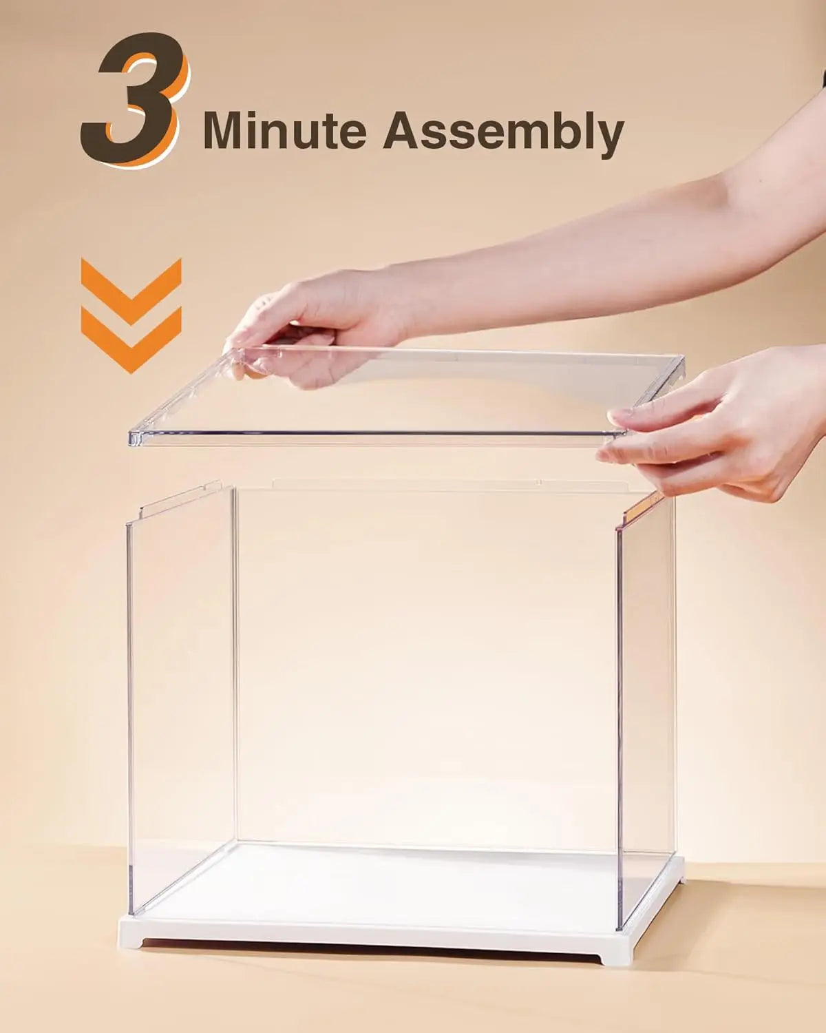 Rolife 3D Puzzle Toy Parts and Accessories - Clear Acrylic Display Box for Hobby Collectible Dust Cover Display Case for Miniature House Stackable Storage Plastic Box