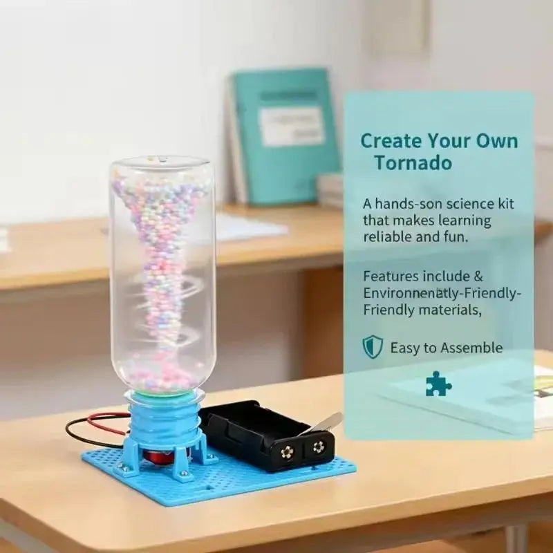 Electric Water Eddy Current Vortex Tornado Desktop Model STEM Science Experiment Educational Toy Kids Assembly Puzzle