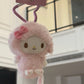 Kawaii Sanrios My Sweet Piano Plush doll Keyring Cartoon My Melody Stuffed Toys Pendant Cute Pink Sheep Piano Keychains Gifts