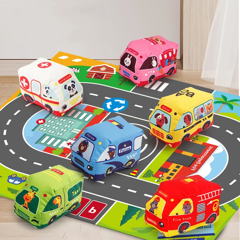 Soft Car Toy Set with Play Mat and 9pcs Vehicle for Baby Toys 12-18 Months Toddlers Car Boys and Girls Education Toys