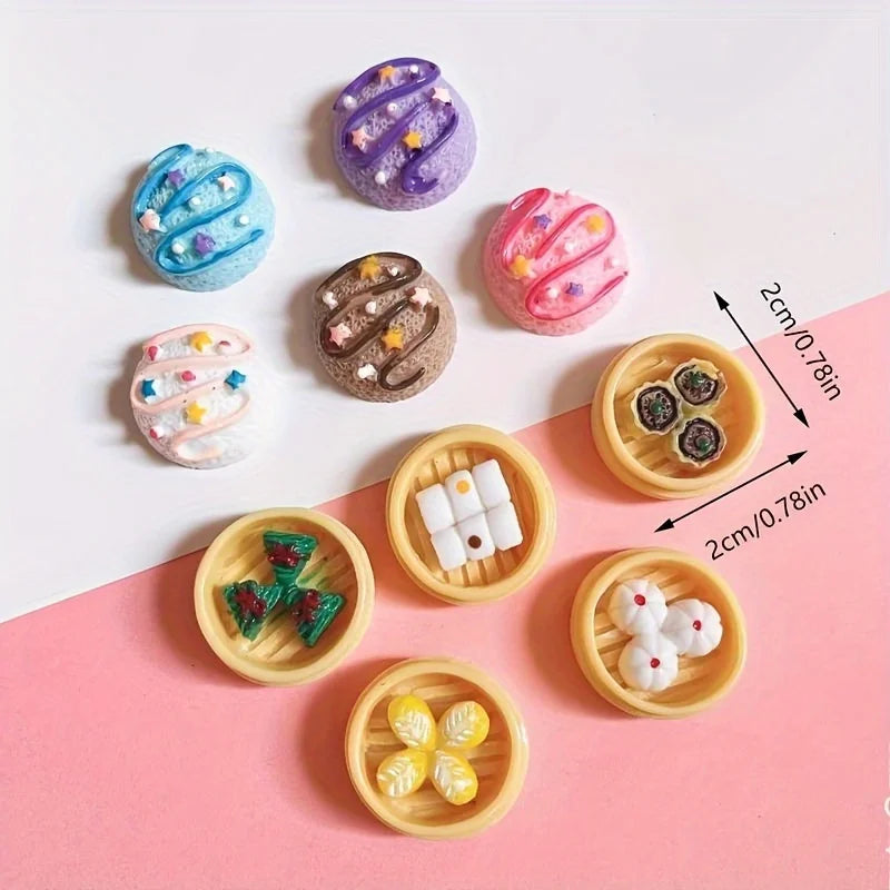 Miniature Food Toys Mixed Resin Food Dolls Kitchen Pretend Toys Suitable for Dollhouse Kitchen Toys Resin Miniature Food