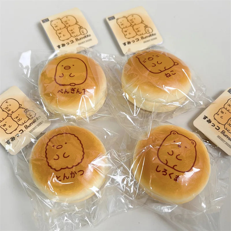 New cute 7cm corner bio burger slow rebound squishy decompression ultra soft PU simulation bread pendant gift