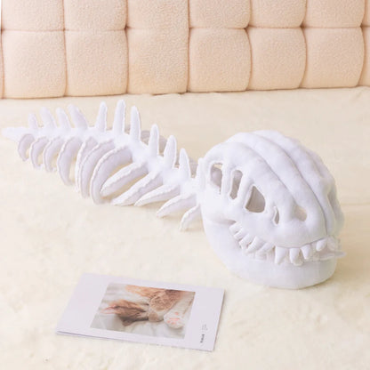 75/115CM Plush Cartoon Skeleton Headgear Halloween Costume Plush Toy Purple Green Black Gray White Pink Dinosaur Bone Funny Doll
