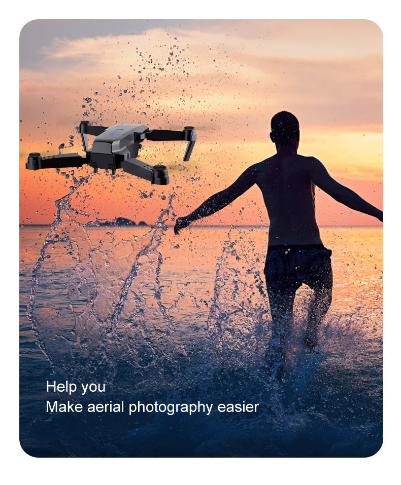 Brushless Motor Foldable Drone Optical Flow Drone 360° Rolling Trajectory Flight Headless Mode Speed Adjustment APP Control Drone