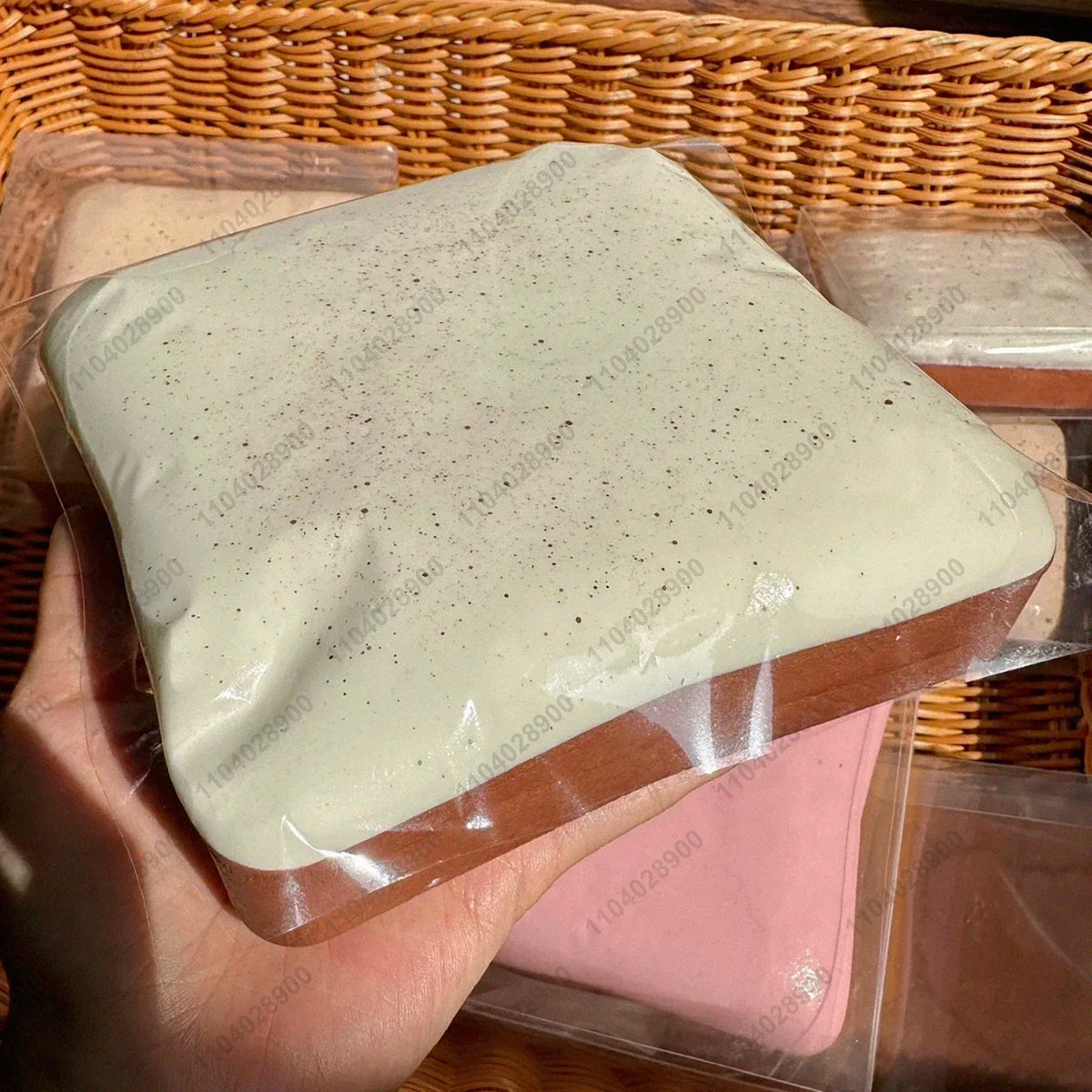 Sticky Toast Squishy Slow Rising Marshmallow Toast Mint Chocolate Bread Soft Tender Bread Squeeze Toy Stress Release Hand Relax
