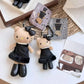 Fashion Mini 10CM Black Dress Hello Kitty Plush Doll Keyring  Long Legs Pearl Bow KT Heart  Bag Charm Cute Stuffed Pendant Decor