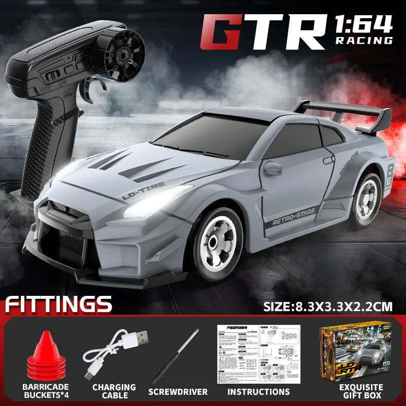 Mini 1/64 4WD RC Drift Car High Speed Remote Control Off-Road Racing Vehicle Desktop Pocket Drifting Car Toys Children Boy Gifts