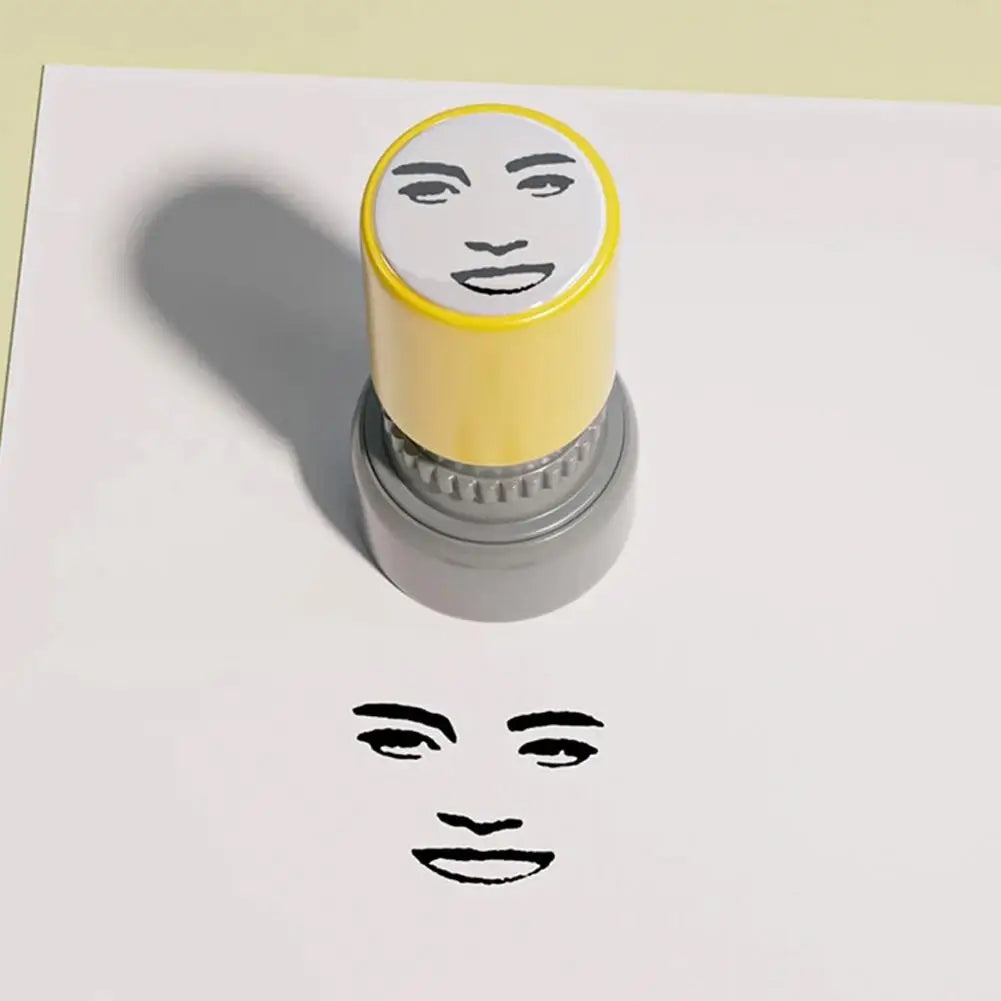 Color Random Quick-drying Inkable Fun Emotion Seal Toy Anime Characters Pressable Novelty Gag Face Seal Funny Kid's Toy