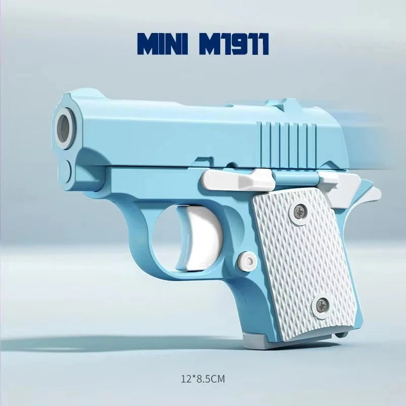 3D Printed Gravity Fidget Stress Relief Mini Pistol Toy Plastic Manual Burst Decompression Toy Christmas Gift