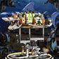 Mechanical Shark Building Set, Sea Life Crocodile Parrot Mantis Frog Manta Ray Building Blocks Light, Animal Toys Gift for Kid