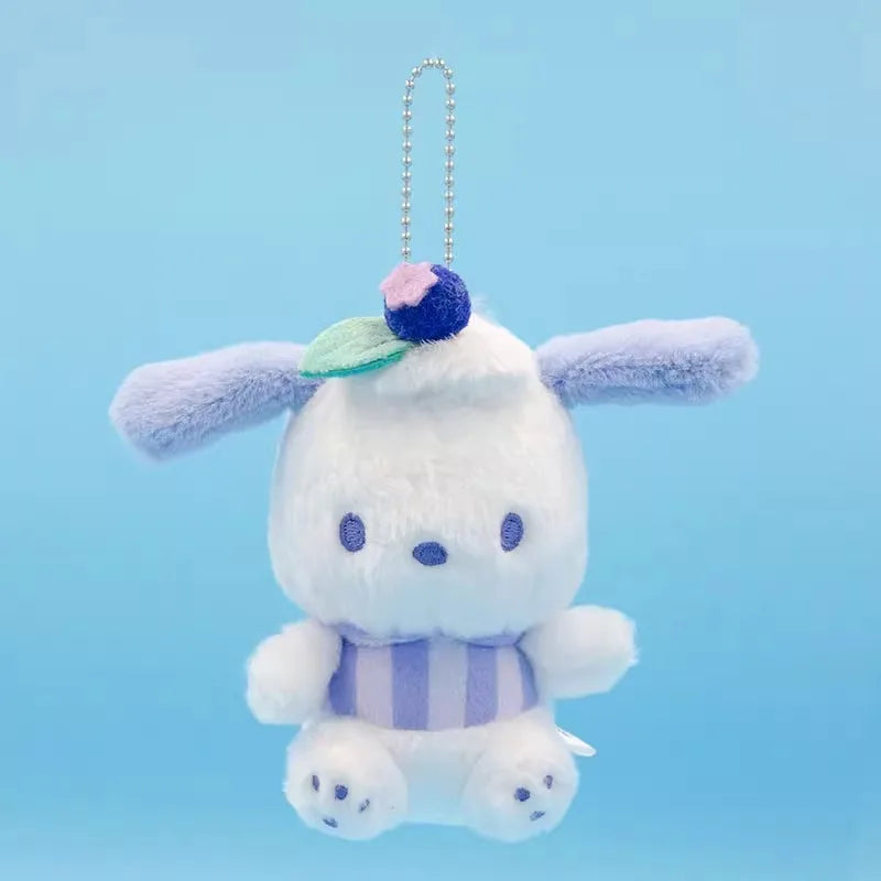 Sanrio Hangyodon Kuromi Melody Pachacoo Cinnamoroll Stuffed Plush Toys Pendant Cute KT Keyring Anime Keychain Christmas Gift