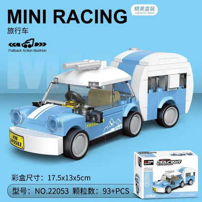 Racing Car Bus Engineering Vehicle Ambulance Pull Back Model Building Blocks Brick Toys Children Boys Birthday Gift Brick