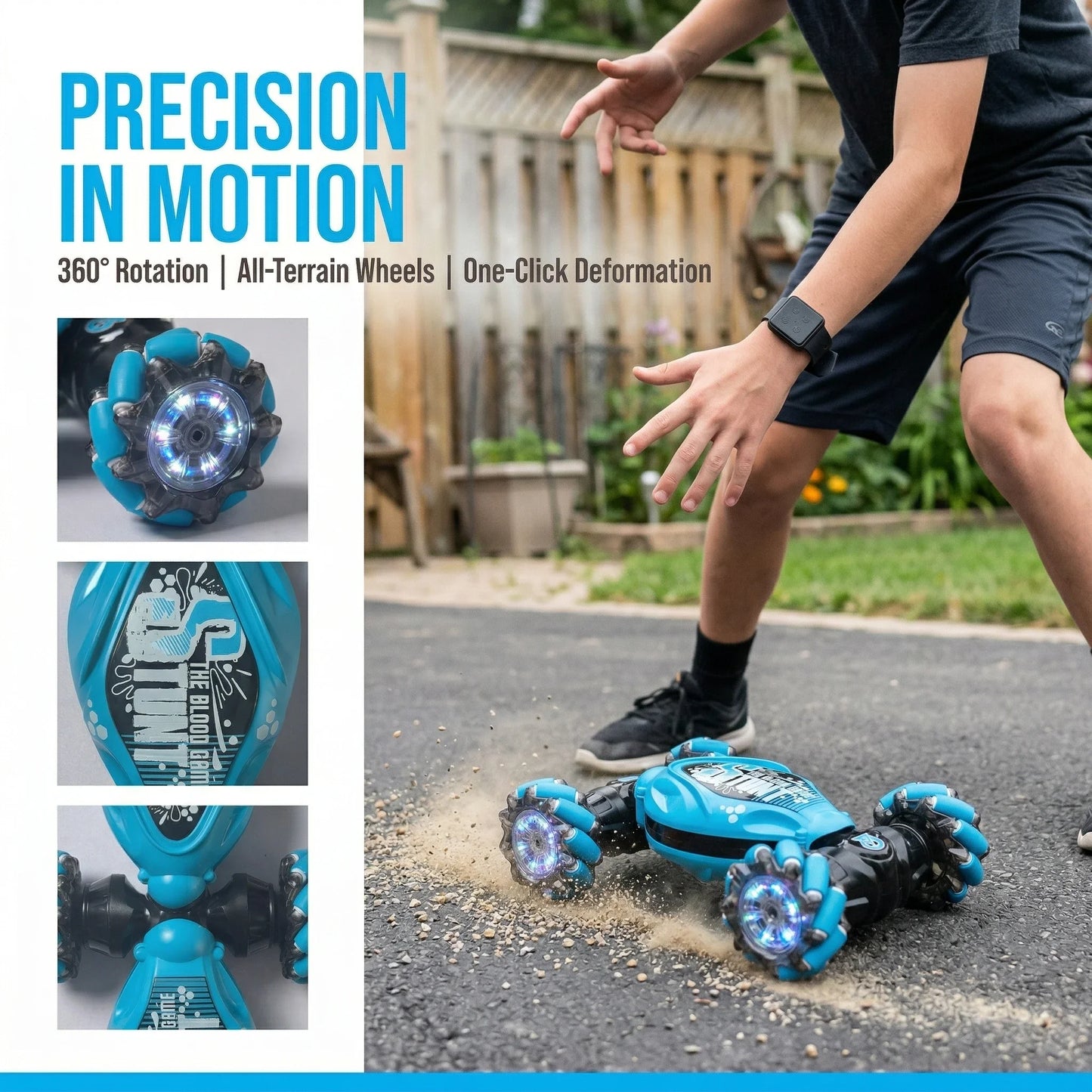 New Arrival Gesture Sensing Deformable Remote Control Car, Viral Hit Gift. 4WD Stunt Twist Off-Road Climbing RC Toy Car, Ideal Birthday & Christmas Present