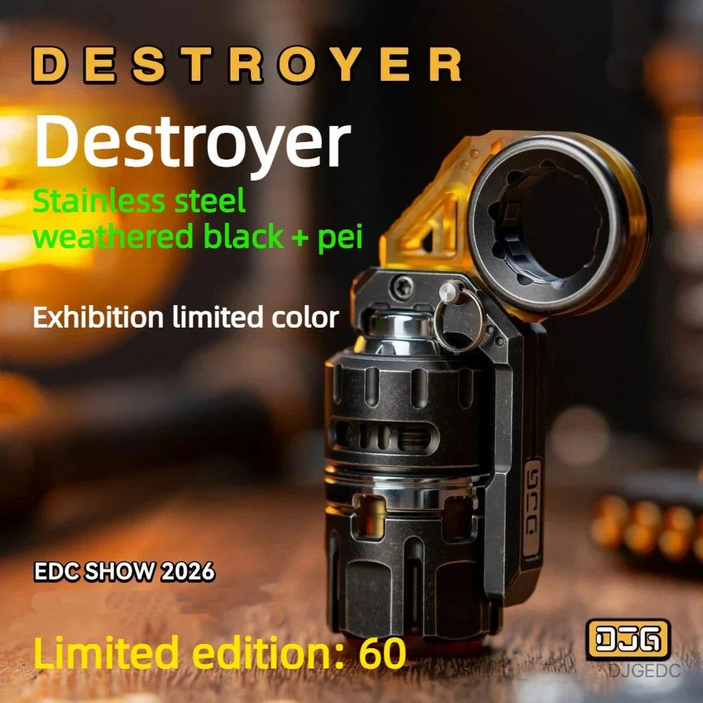 DJGEDC Destroyer Magnetic Levitation Tuning Fork Grenade Composite Fingertip Push Card Gyro Adult Decompression Toy