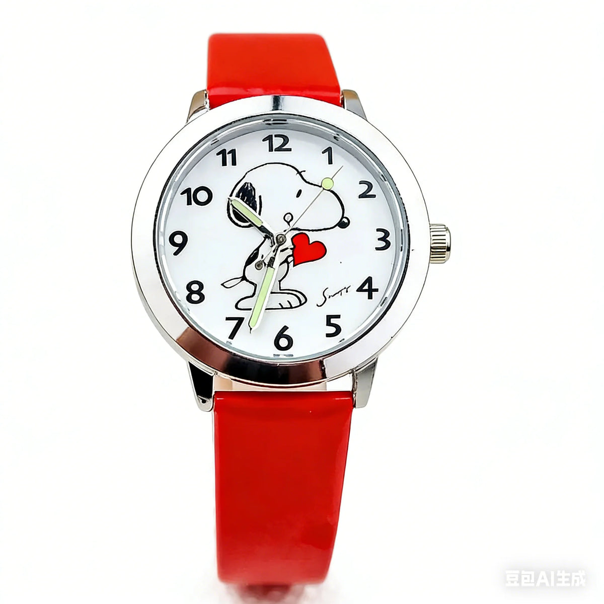 Snoopy Children's Fashion Cute Watch Boys and Girls Cartoon Watch Quartz Movement PU Leather Strap Student Children's Gift