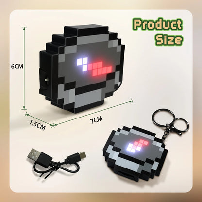 Compass Pixel Wind Peripheral Design Toy Trinket Use Movable Compass Keychain Pendant Real-world Use Toys Fans Gift