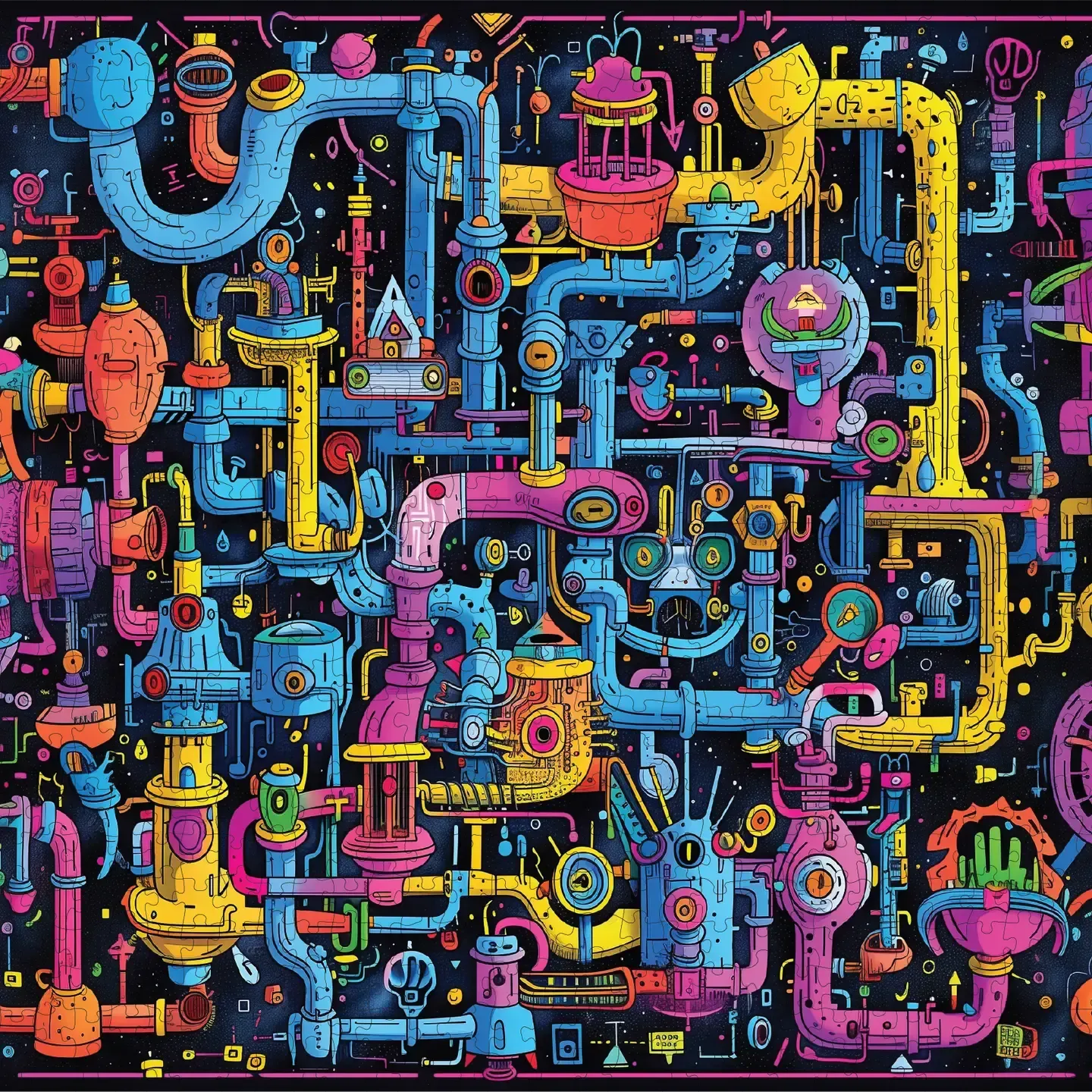 Sci-Fi Sewer 1000 Piece Jigsaw Puzzle Trippy