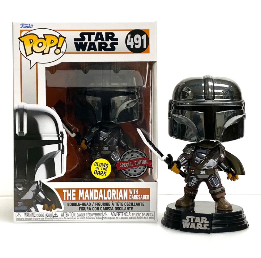 The Mandalorian With Darksaber #491 Special Edition Glow In The Dark Funko Pop! Star Wars The Mandalorian