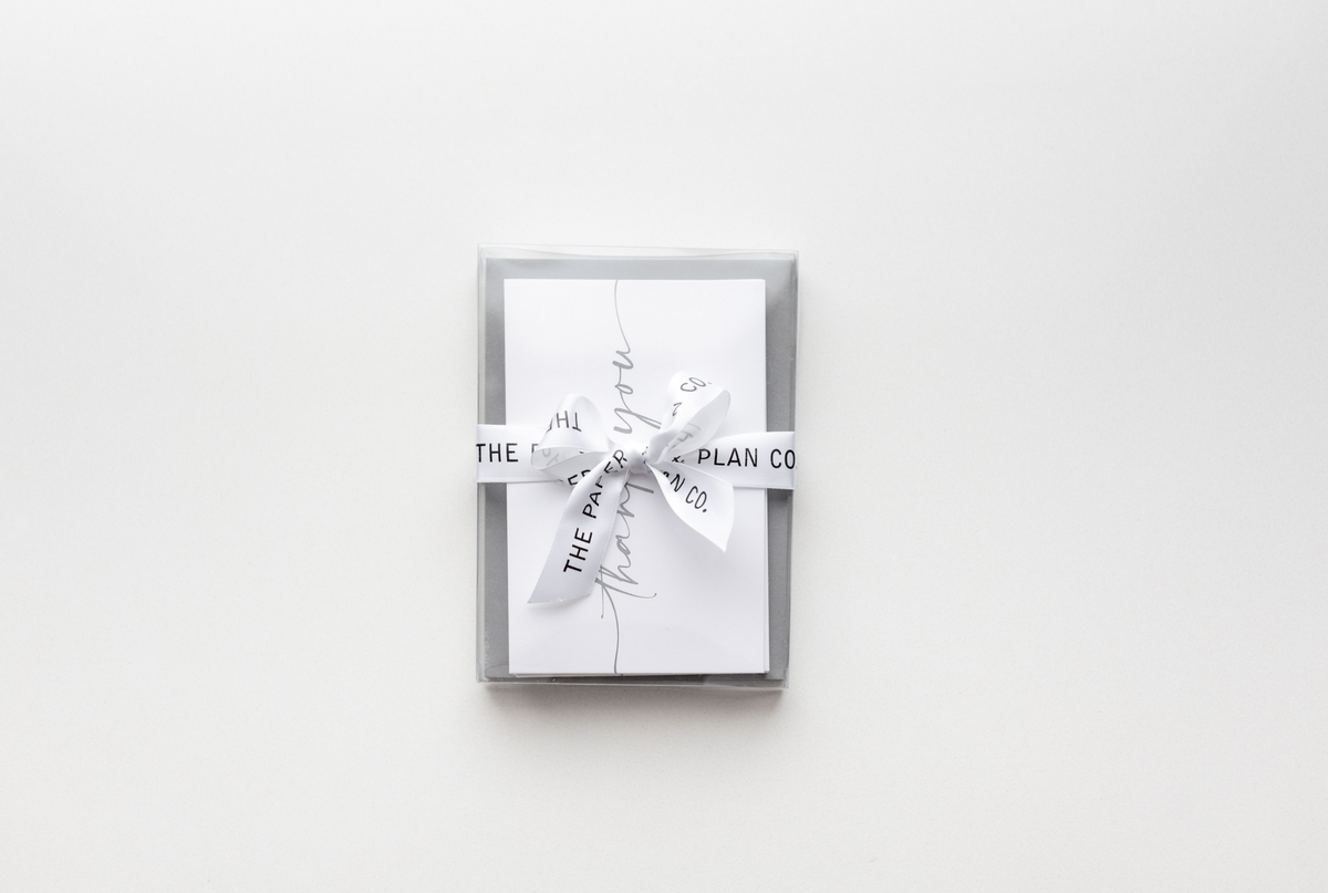 10 Pack Thank You Greeting Cards - Gray