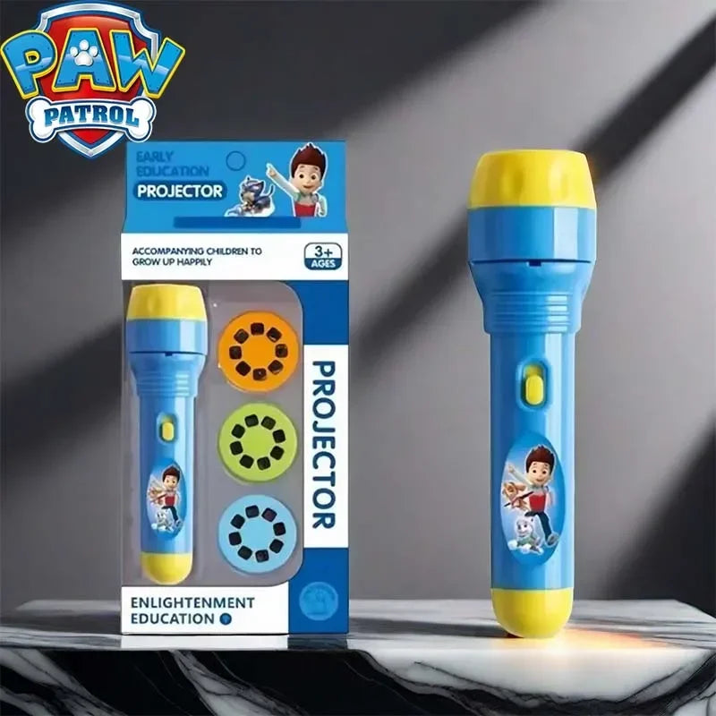 Paw Patrol Flashlight Projector Toy 3 in 1 Kids Torch Lamp Night Light Cartoon Animation Patterns Birthday Gift for Boys Girls