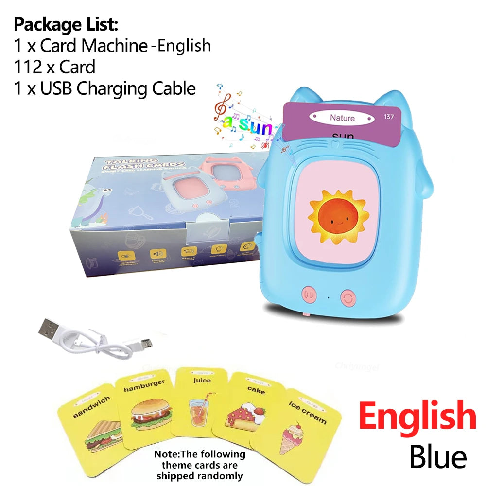 Talking Flashcards Learning Machine for Toddlers English / Spanish / Italian / Arabic Audio Early Educational Toy Gift