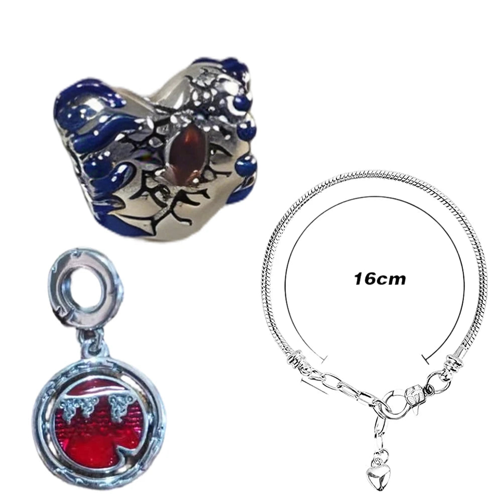 New Red Monster Flower Charm Bracelet 925 Sterling Silver Beaded DIY 2026 Trendy Fine Jewelry Adjustable Hypoallergenic