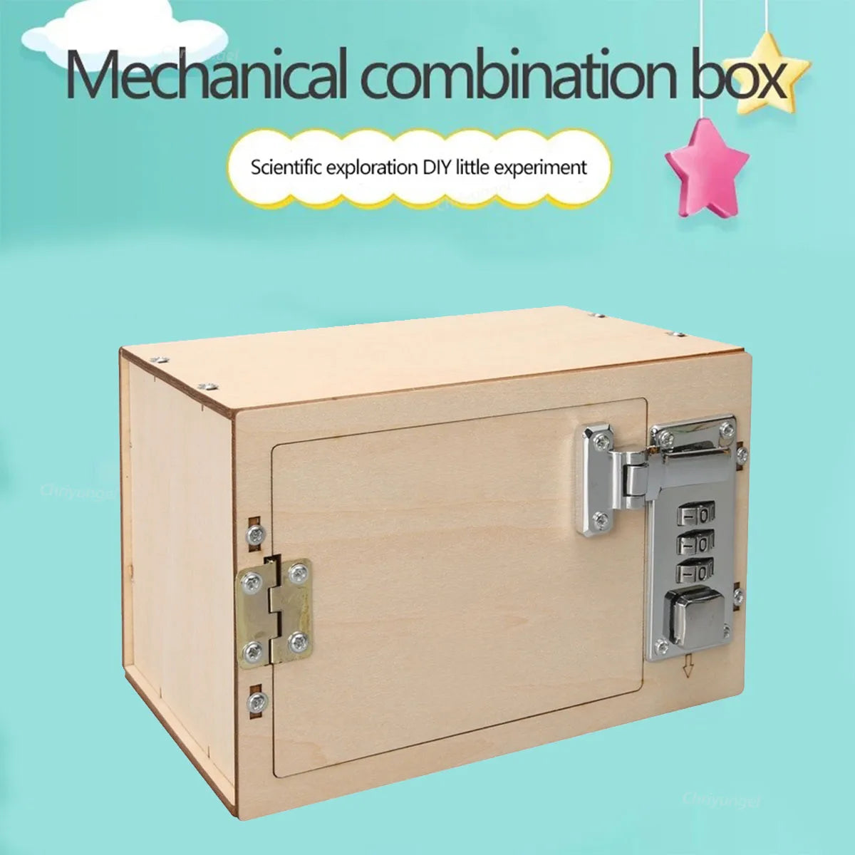 DIY Wooden Password Box for Kids Assembling Code Box Science School Projects Experiment Kits Science Toys STEM Educational Toys