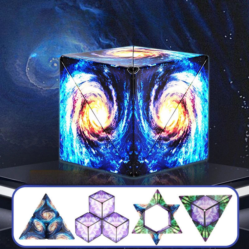 NEW Shasibo Cube Geometric Changeable Magnetic Magic Cube Anti Stress 3D Flip Puzzle Cube Kids Stress Reliever Fidget Toy Cube
