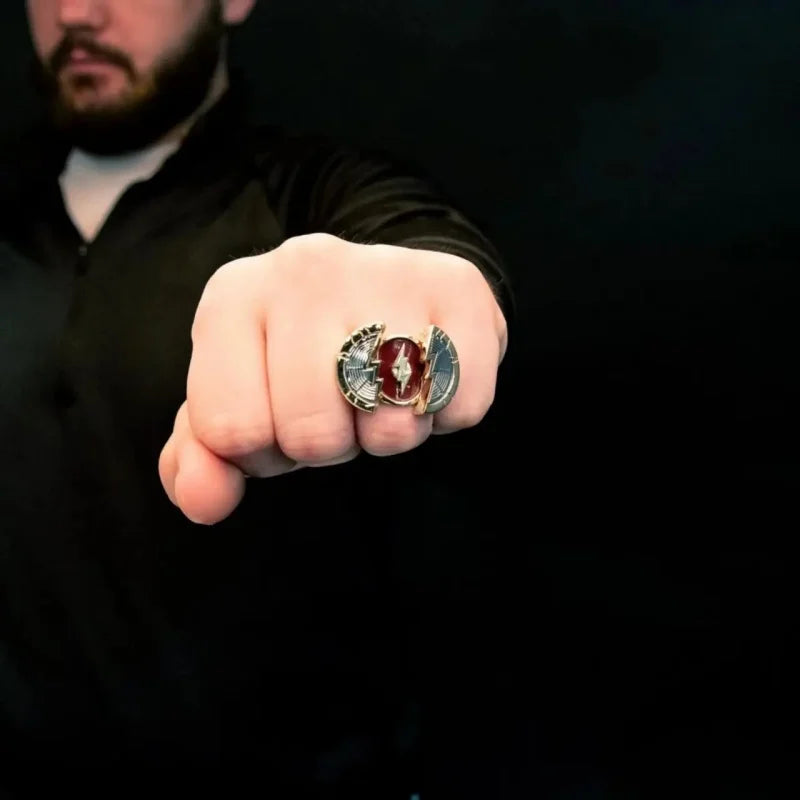The Flash Barry Allen same style men's ring fashion personality cos trend accessories film and television peripherals youth gift