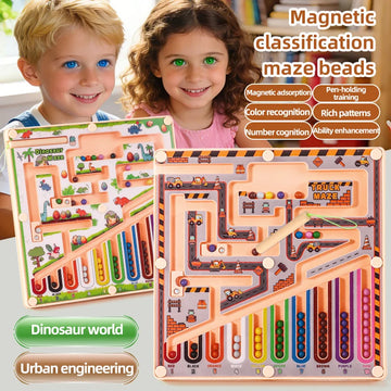 HOT Montessori Magnetic Color Sorting Maze Number Maze Toys Wooden Puzzle Activity Board Fine Motor Toys for Toddlers Boys Girls