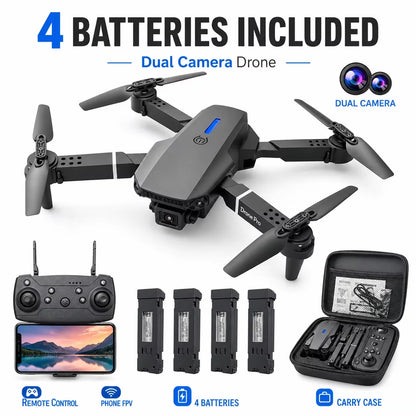 ZNLYRION RC Drone 4K Dual Camera FPV Drone E88 Pro 15Mins Flight Time Foldable Quadcopter with Altitude Hold Headless Mode One-Key Takeoff/Landing