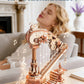 ROKR Magic Harp Music Box Wooden 3D Puzzle 350-Piece DIY Mechanical Model Building Kit for Home Desk Bookshelf Decor Gift for Adults Kids