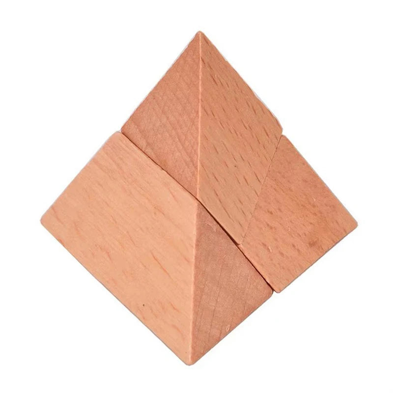 Wooden Brain Teaser Mini Pyramid Logic Triangle Binary Ternary Puzzle Fun Challenge IQ Test Mind Educational Toys