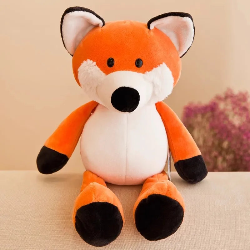Kawaii Stuffed Plush Animals Soft Dolls Set - Jungle Lion Elephant Tiger Dog Fox Monkey Deer - Children's Gift Baby Kids Hobby