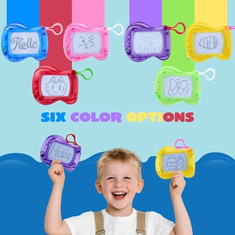 12 Pcs Mini Magnetic Drawing Board 6 Different Color Erasable Keychain Drawing Board Writing Pad for Boys and Girls Party Favors for Kids 8-12, Classroom Prize, Birthday Goodie Bag Stuffers