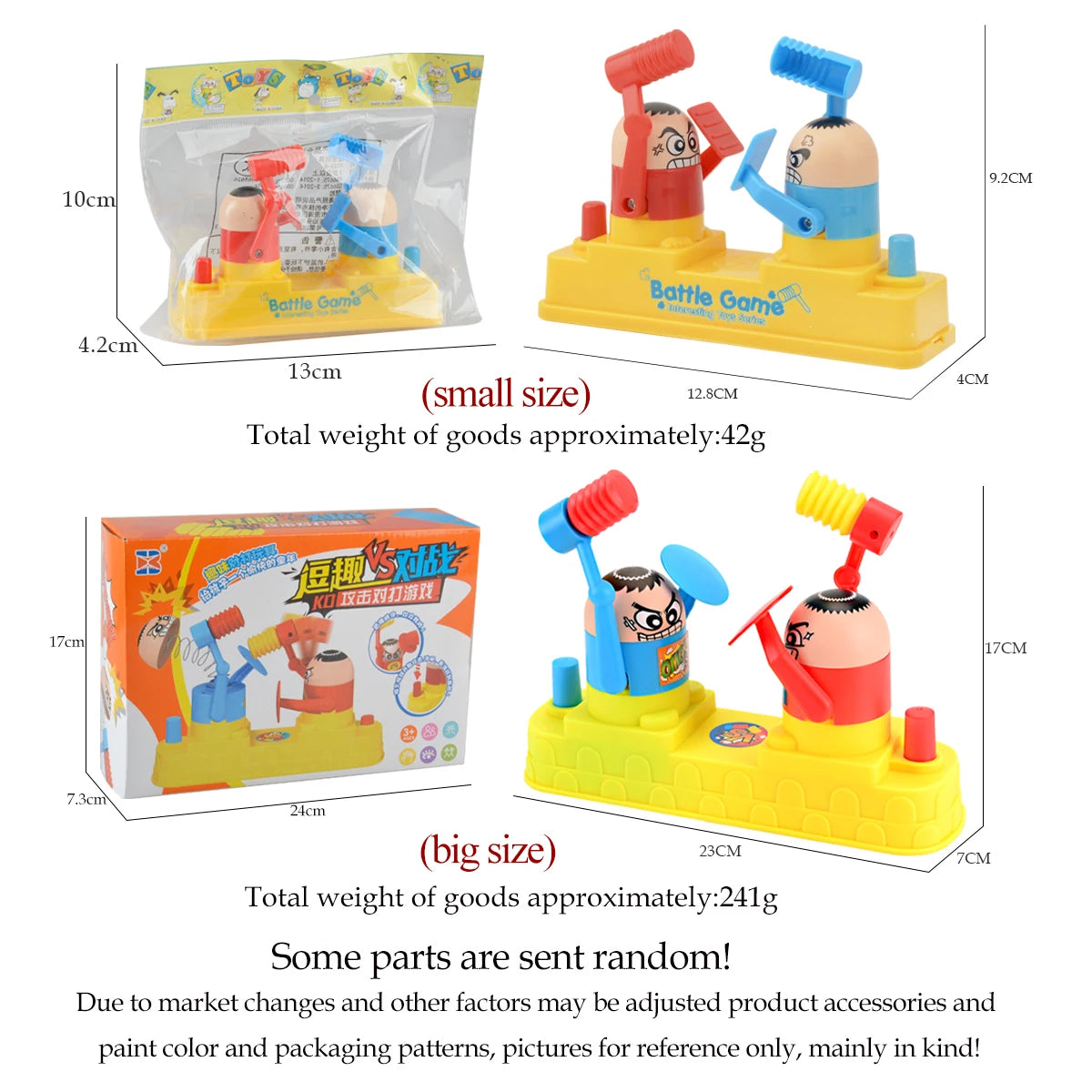 Hammer Battle Toys, Mini Children's Head Knocking Little Man Fighting Table Games Cute Cartoon Shapes, Toy Gifts for Boys Girls