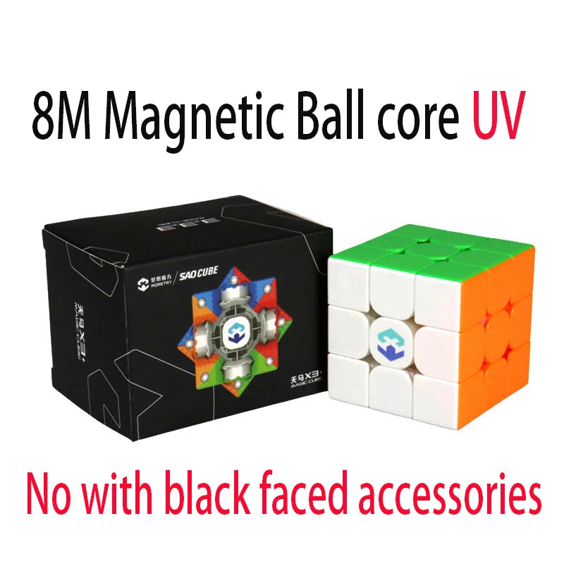 [SaoCube] Moretry & SaoCube TianMa X3+ Maglev Ball Core 3x3 Black faced Magnetic Magic Cube Fidget Toys Children Gift