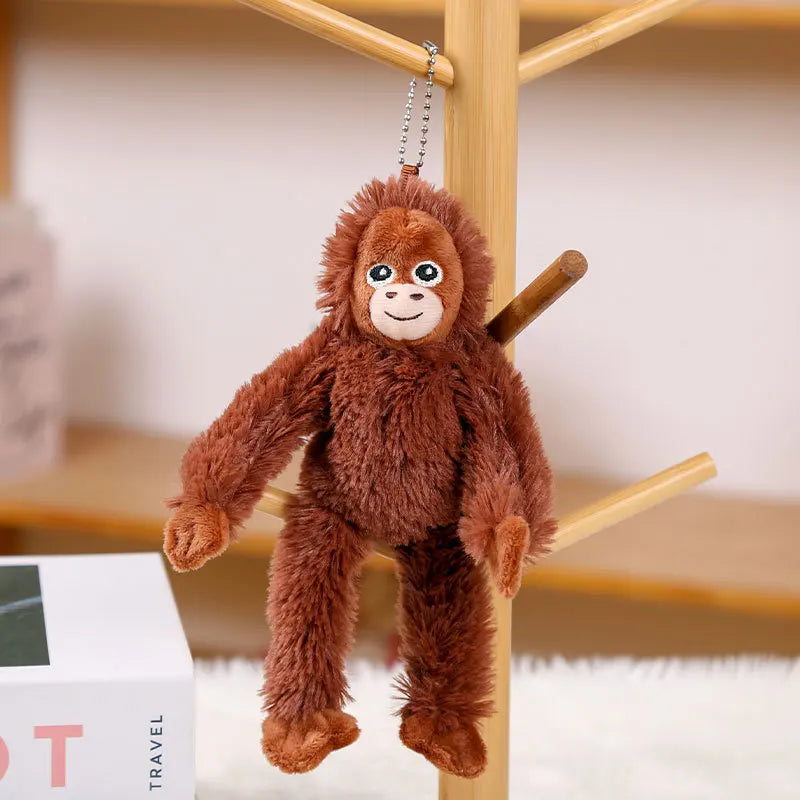 Cartoon Punch Monkey Plush Doll Stuffed Keychain Accessories Creative Cute Backpacks Pendant Fans Gift