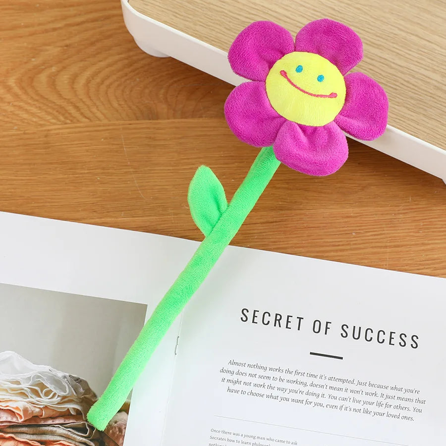 Cartoon Simulation Flower Plush Toy Sun Flower Rose Plant Home Decor PP Cotton Soft Toys Curtain Hook